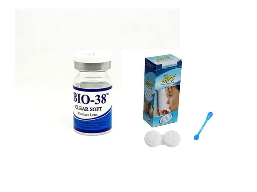 MD Bio 38 Clear Soft Lens, Yearly Power Contact Lens(Pack of 1 Lens with Solution Kit)