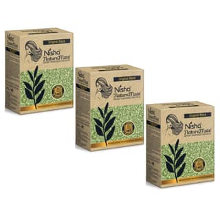 Nisha Nature Mate Henna Based Hair Colour Original Black 60gm Pack of 3, No Ammonia, No Resorcinol, 100% Grey Coverage