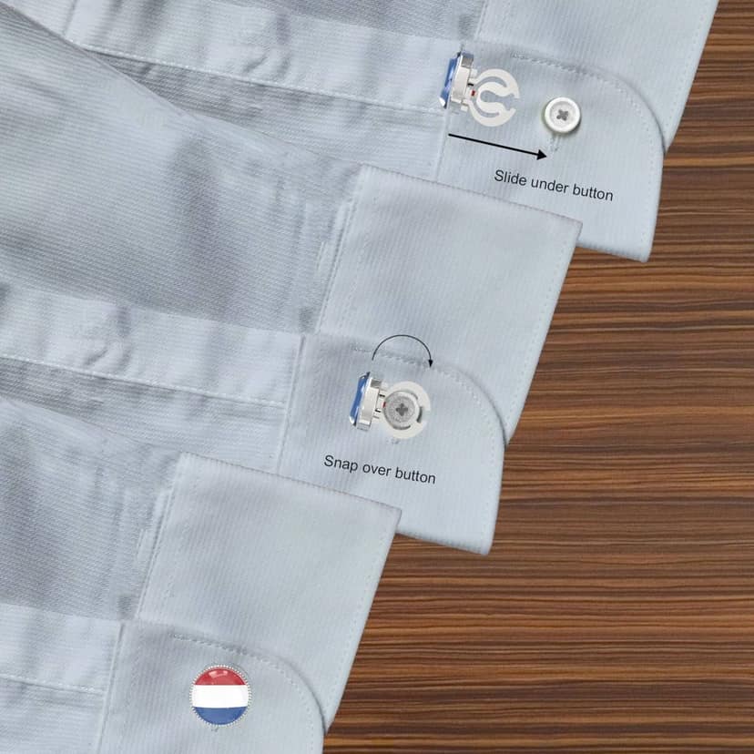 The Smart Buttons - Shirt Button Cover Cufflinks for Men - Netherlands Flag Style view 5