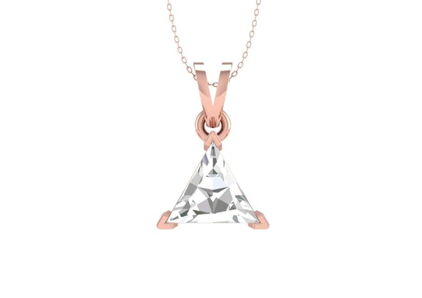 Classic Triangle Solitaire Necklace view 3