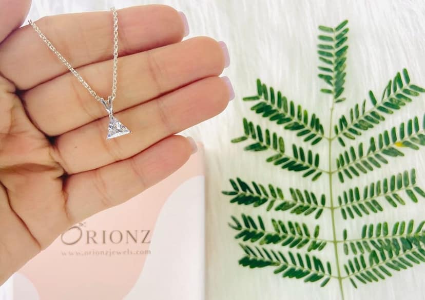 Classic Triangle Solitaire Necklace view 6