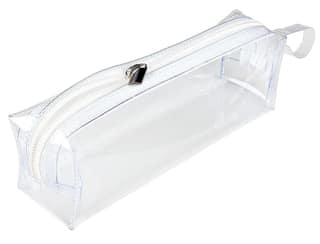 Transparent Pencil Pouch with Zipper Closure for School and Office Supplies