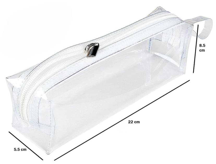 Transparent Pencil Pouch with Zipper Closure for School and Office Supplies view 2