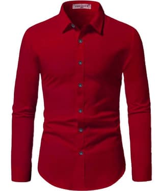UNI VIBE Cotton Blend Slim Fit Solids Full Sleeves Men's Casual Shirt - Red ( Pack of 1 )