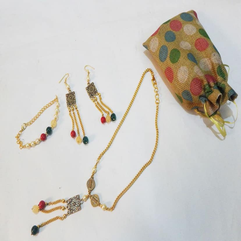 Gem Stone Multicolor Beads Necklace view 2