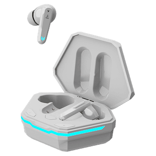 boAt Airdopes 191G | Wireless Earbdus Gaming Earbuds with 2x6mm Dual Drivers, Quad Mics with ENx™ and IWP™ Technology, LED Lights on Charging Case White