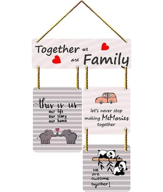 Positive Vibe Lifestyle Wood Family wall hanging decor Wall Sculpture Multi - Pack of 1