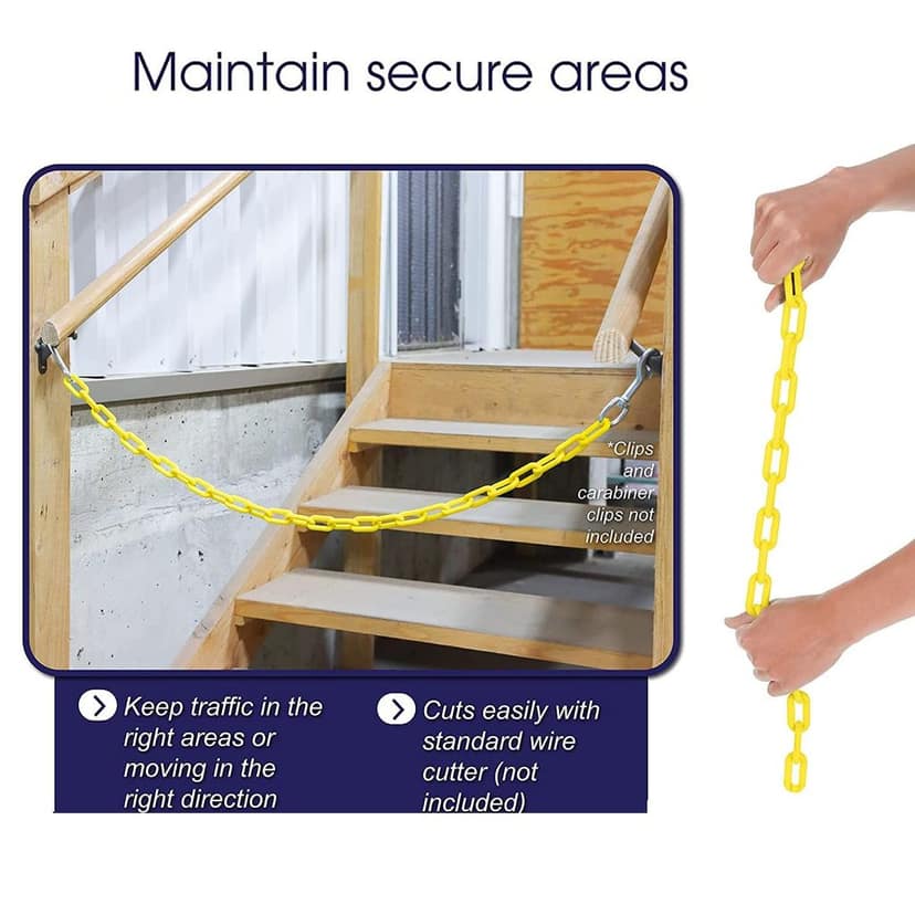REZNOR Heavy Duty Thermoplastic Coated Metal Link Chain for Hammock Swing Indoor Outdoor 200kg Capacity (1.5 & 2) Meter view 2