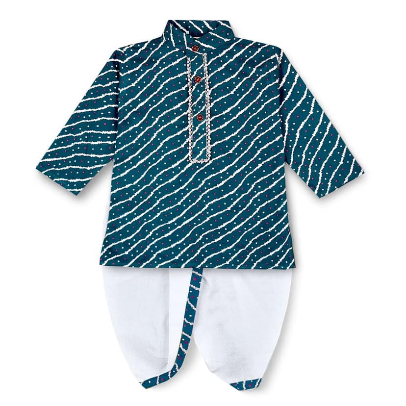mustmom Traditional Boys Full Sleeve Ethnic Dress Lungi Dhoti Kurta Set