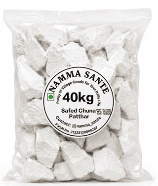 Safed Chuna Patthar, Edible Lime Stone, Paan Chuna Stone, Natural Lime Stone, White Lime Stone 40kg