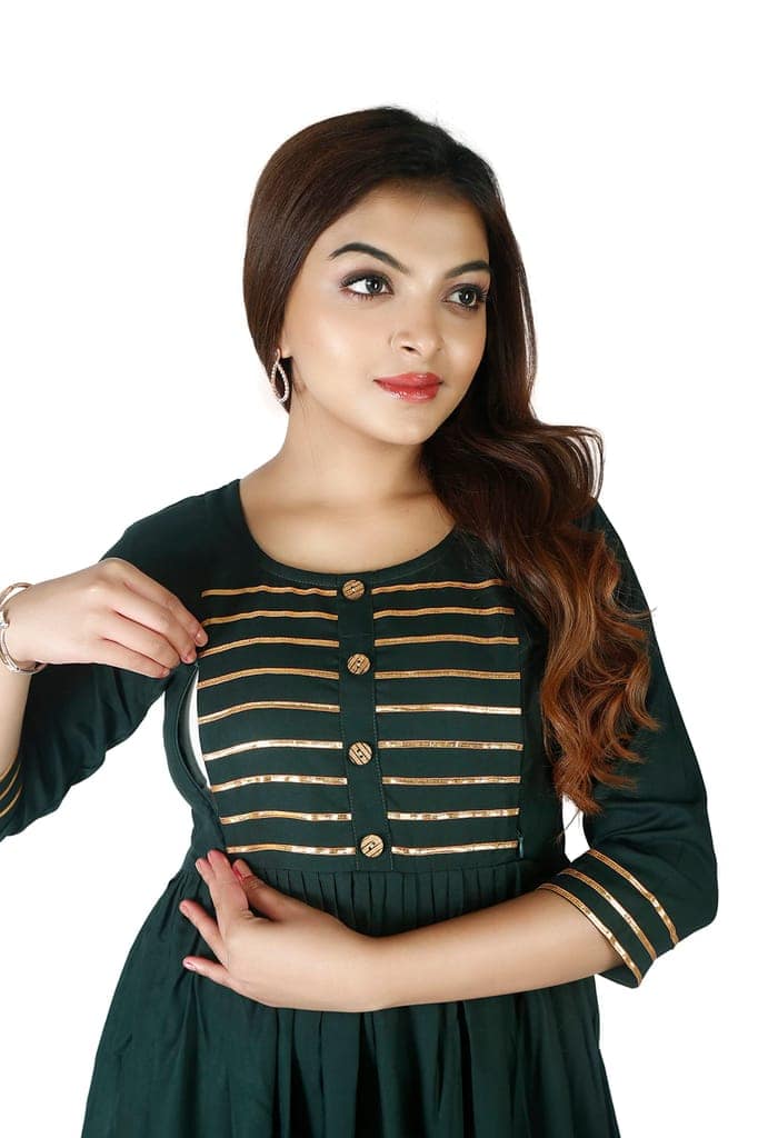 MAHIRA 'S COMFORT Maternity Gown: Stylish Rayon Feeding Kurti for Pregnancy and Breastfeeding view 5