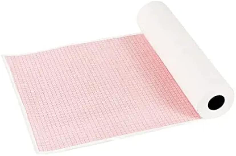 ECG Paper Roll 215mm x 18m - Pack of 2 | Pink Rectangular Thermal Chart Roll | Compatible with Bionet ECG Machine