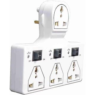 3+1 Universal Multi Plug Socket Adaptor with Switch & LED Indicator | 6 Amp Extension Board for Home & Office Use