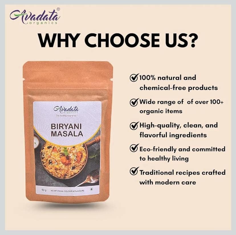 Avadata Organics Biryani Masala 50 GM view 5