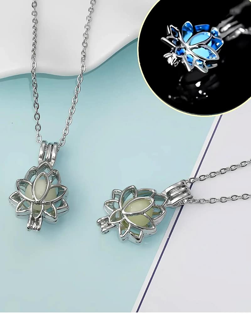 Print Magical Gifts Glowing Lotus Pendant Necklace – Korean Fashion Jewelry by Print Magical Gifts