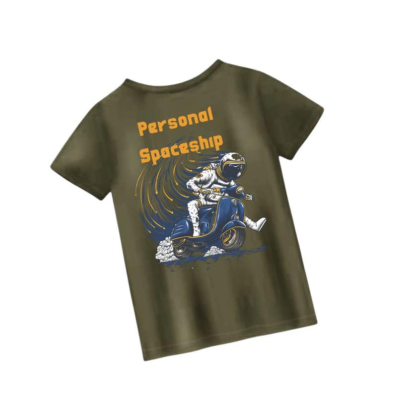 Trishoolin "Personal Spaceship" Abstract Theme Graphic T-Shirt (Design 10394) | Cotton Regular Fit Crew Neck Tee | Pack of 1 view 2