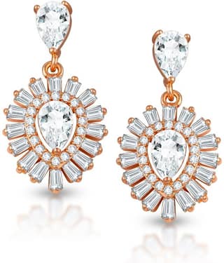 VIVASTRI Rose Gold Drop Earrings ( Pack of 1 )