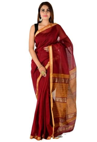 Cotton Silk Teen Tani Patta Designer Maheswari Rasta Standard Mehroom
