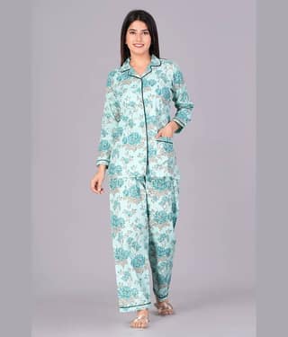 CTMTEX Sea Green,Rose Gold Rayon Women's Nightwear Nightsuit Sets ( Pack of 1 )