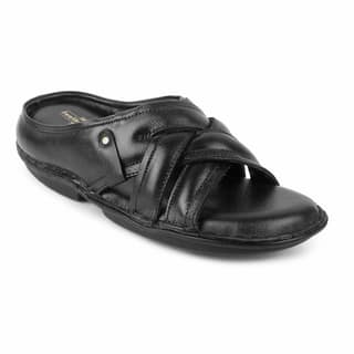 FEATHER LEATHER Men's Genuine Leather Comfortable & Fashionable Flip Flops Slipper | Casual Indoor / Outdoor / Cross Strip Chappal