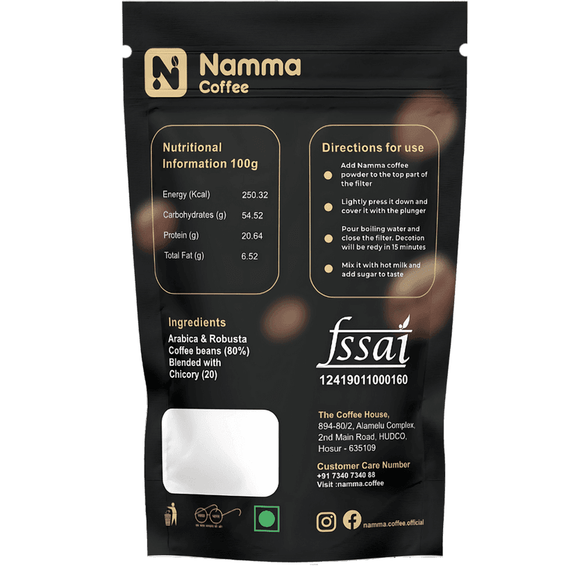 Namma Coffee - Classic Blend Filter Coffee Powder - 80% Coffee, 20% Chicory | Authentic South Indian Filter Coffee | Freshly Roasted, Strong And Aromatic view 2