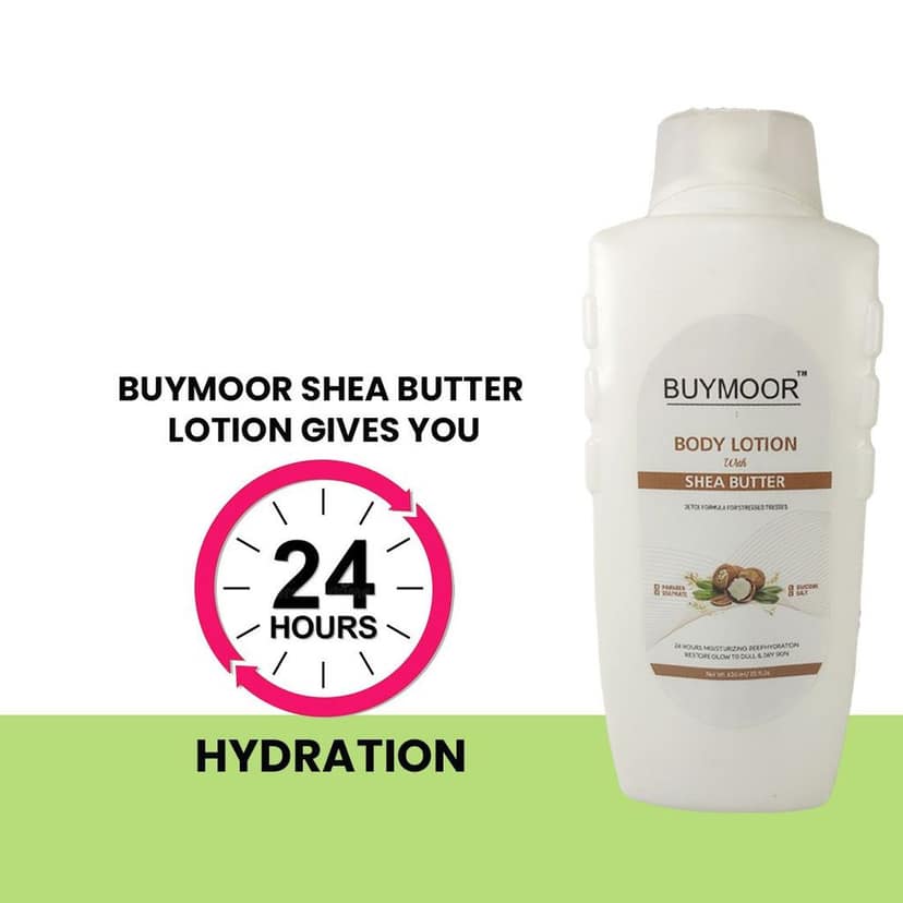 BUYMOOR Shea Butter Deep Nourishing Skin Brightening Body Lotion Men & Women 650 ML view 2