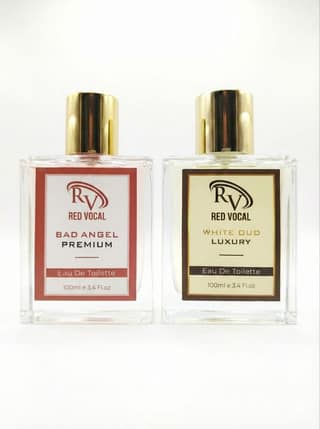 Red Vocal Bad Angel (Women) & White Oud (Unisex) Premium Eau De Toilette Set – 2×100ml, Long-Lasting Luxury Fragrances