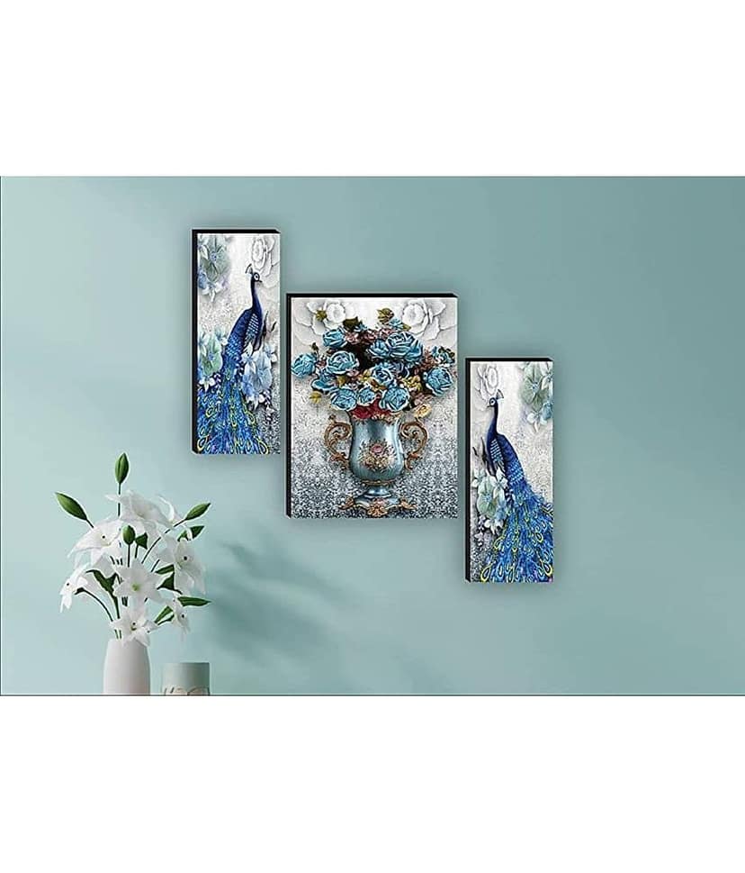 SNDArt - Flower Pots Wall Painting For Living Room Gift Items 12 x 18 inch view 2