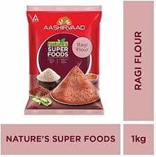 Aashirvaad Nature's Super Foods - Ragi Flour/Ragi Hittu, 1 Kg Pouch