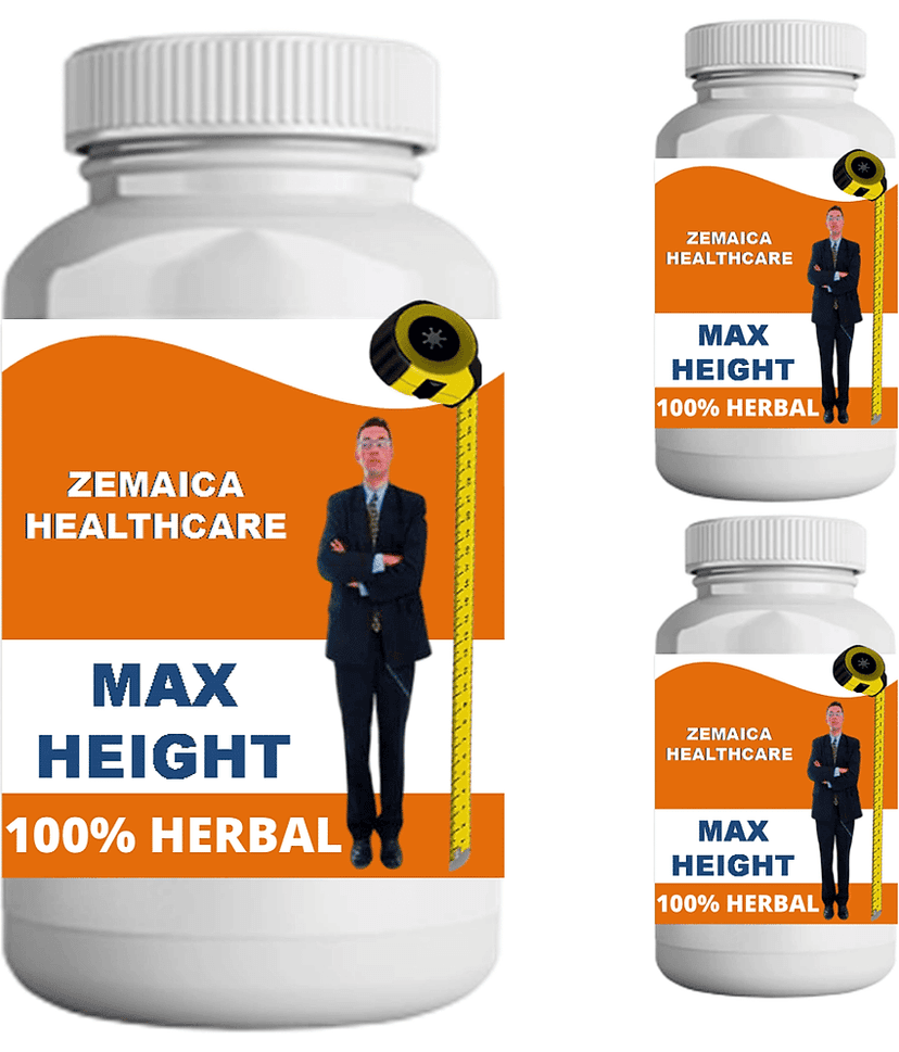 Zemaica Healthcare max height plain flavor 0.3 kg Powder Pack of 3