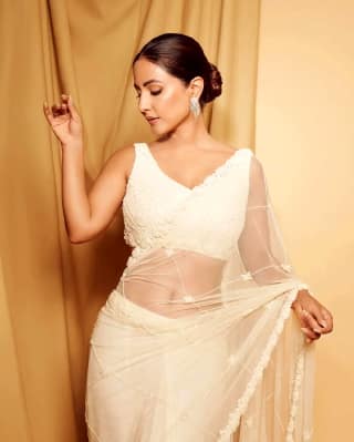 White Khan Saree by SHIV TEXTILES