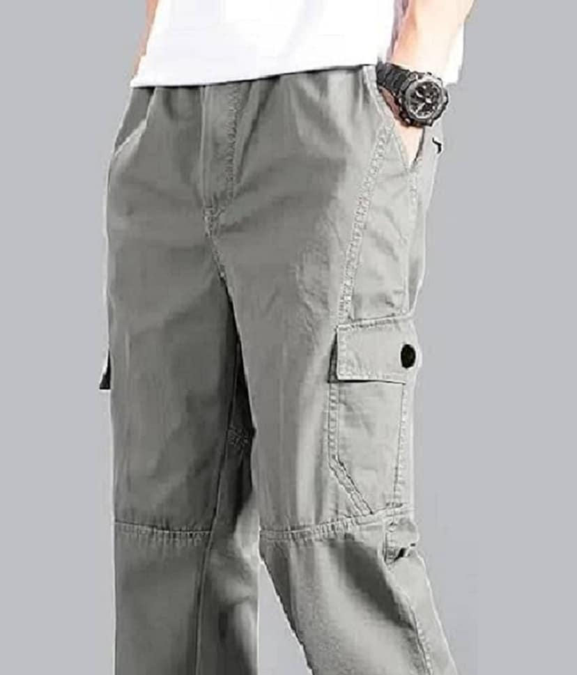 AGRAYYANA Loose Men's Cargos - Light Grey ( Pack of 1 ) view 2