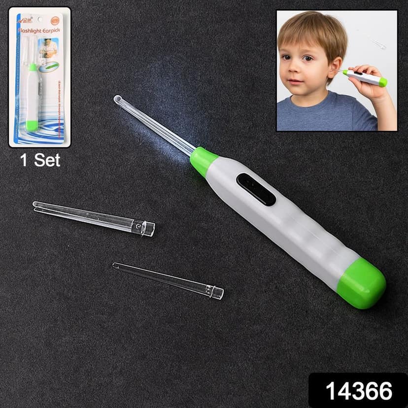 5-in-1 LED Flashlight Earpick with Interchangeable Transparent Ear Wax Removal Heads view 2