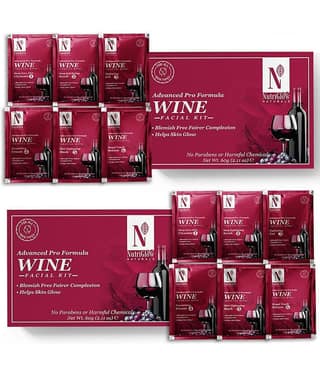 NutriGlow NATURAL'S Advanced Pro Formula Wine Facial Cleanup Kit for Glowing Skin, Each 60gm (Pack of 2)