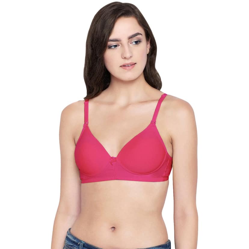 Bodycare Cotton Spandex Padded Non wired Tshirt Bra-Pack of 3 view 2