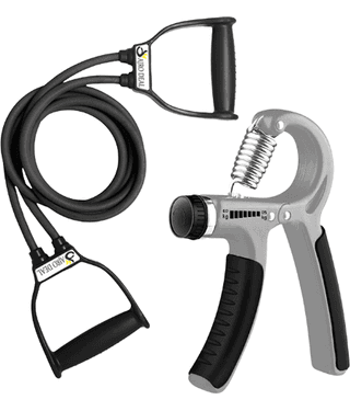 AJRO DEAL Rubber Double Toning Resistance Band & Adjustable Hand Gripper for Full Body Workout, Forearm Exercise Finger, Exercise Power Gripper