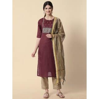 SVB Maroon Embroideried Kurta Set
