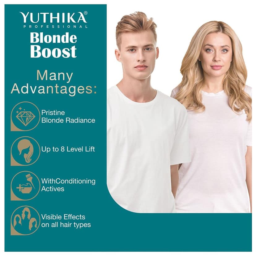 Yuthika Professional Blonder Powder for Hair 60gm Multi Techniques Hair Lightning Powder, Pristine Blonde Radiance view 4