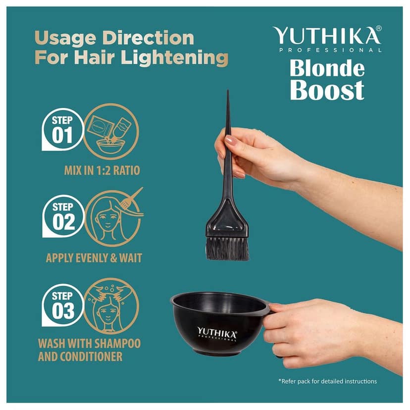 Yuthika Professional Blonder Powder for Hair 60gm Multi Techniques Hair Lightning Powder, Pristine Blonde Radiance view 7