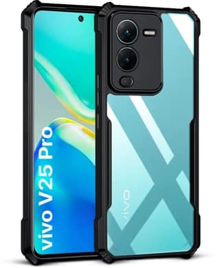 PLUGTECH Slim Shockproof Case | Matte Black Soft | Drop Protection | Precise Cutouts | Premium Mobile Cover for Vivo V25 Pro