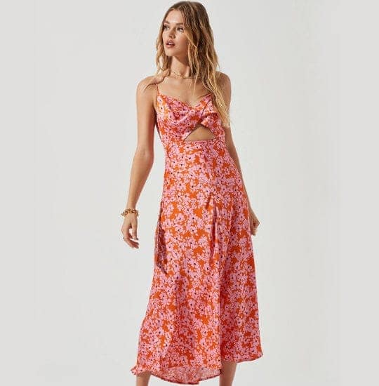 Floral Cut-out Midi Dress view 4