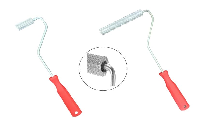 MD Fiberglass Roller Tool, Aluminum Alloy FRP Bubble Paddle Laminating Spike Roller/V Notch Nobby Roller for FRP Resin Work view 3