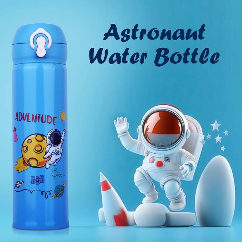 Astronaut Water Bottle | Water Bottle For Astronaut | Water Container For Astronaut | Stainless Steel Water Bottle | Kids Steel Water Bottle | Insulated Water Bottle | Stainless Steel Water Bottle | Sipper Water Bottle | Cute Water Bottle view 4