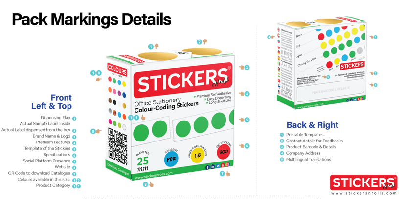 10mm - Round - Solid Colours - Colour Coding Stickers - Permanent Adhesive view 6