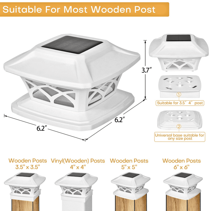 SAHAPECT 2 W, 2 LED, White Solar LED Light, Post Light, Outdoor Waterproof Light, Automatic Energy Saving ABS Lamp view 4