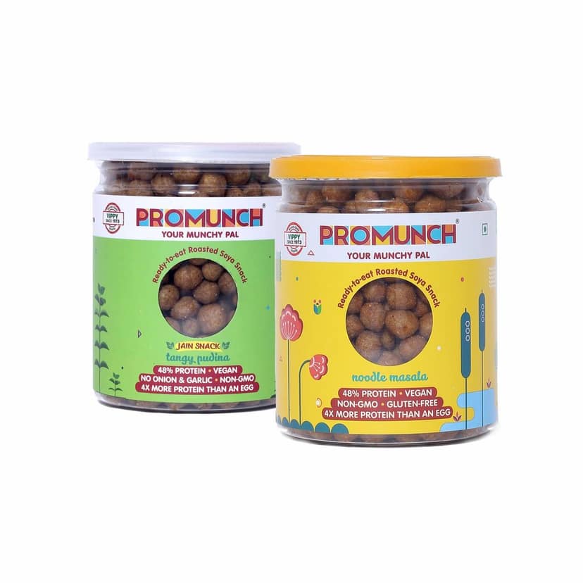 Dual Pack Protein Snacks (Tangy Pudina, Noodle Masala) 150gm x 2