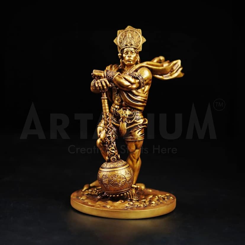 Artarium Car Dashboard Resin Bahubali Hanuman Idol Home Decor Item Hanuman Murti Statue for Gift (1 Piece) (Bahubali Hanuman) view 2