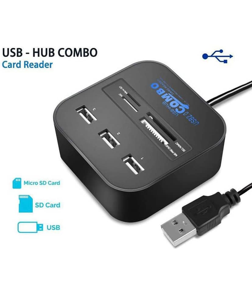 Ever Forever 3 port USB Hub 2.0 With All in One Combo Card Reader view 2