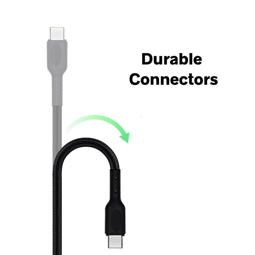 Champion Type-C to C 35W PD Data Sync & Charging Cable Braided 1M for all Android & Type-C Devices (Black) view 2