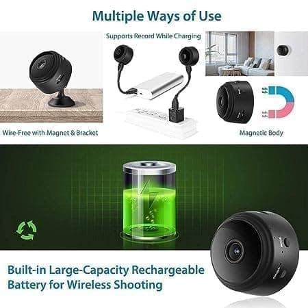 WiFi Spy Camera 360° Security Camera for Home Outdoor High HD Spy Magnet Mini Spy WiFi Magnetic Live Stream Night Vision IP Wireless (1) view 3